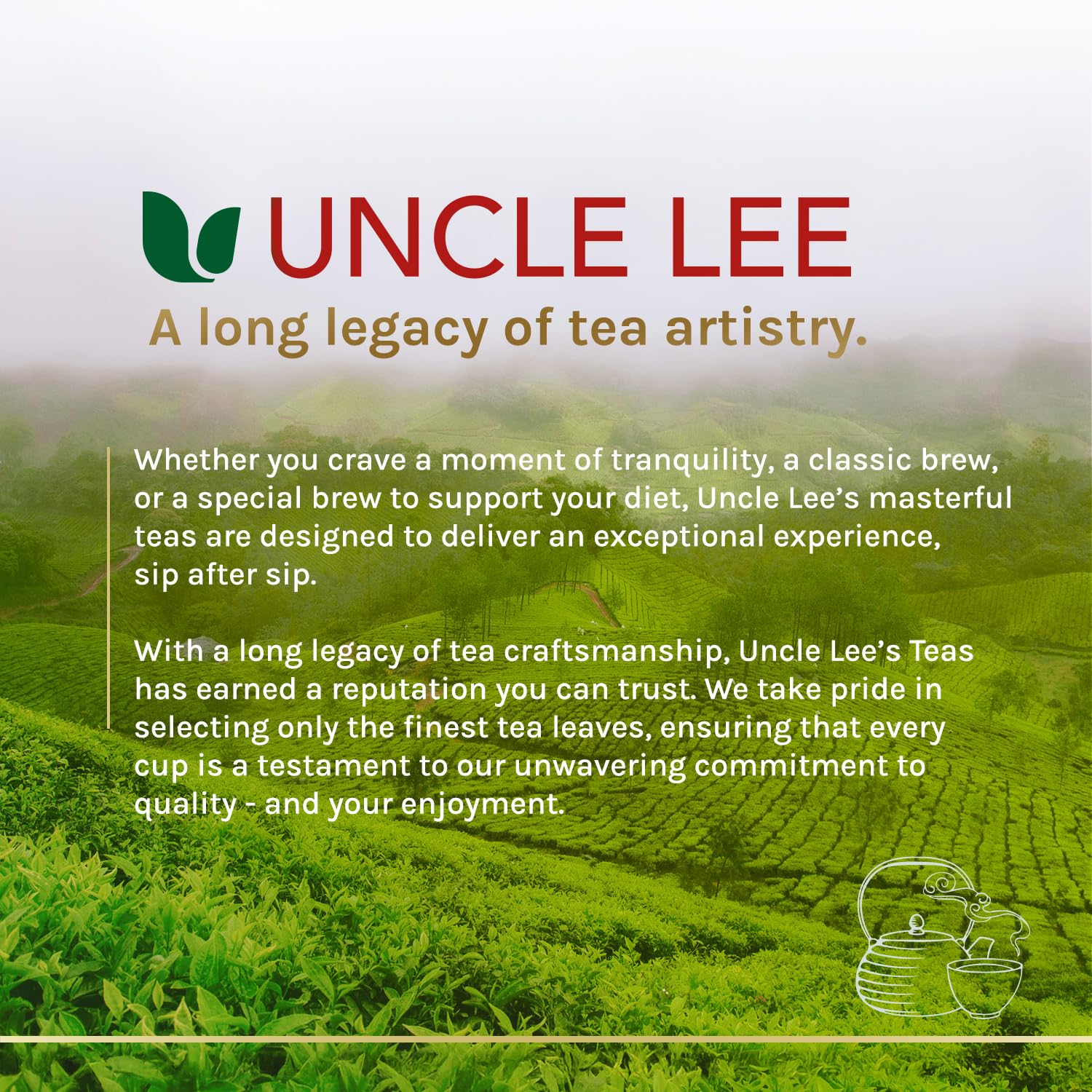 Uncle Lee's Organic Matcha Green Tea Bags – Portable Hot or Iced Tea for Camping Trips and Road Travel