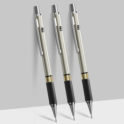 Uncluttered Mechanical Pencil Set – Quiet Desk Companion, 6 Metal Pencils in One Organized Travel Case