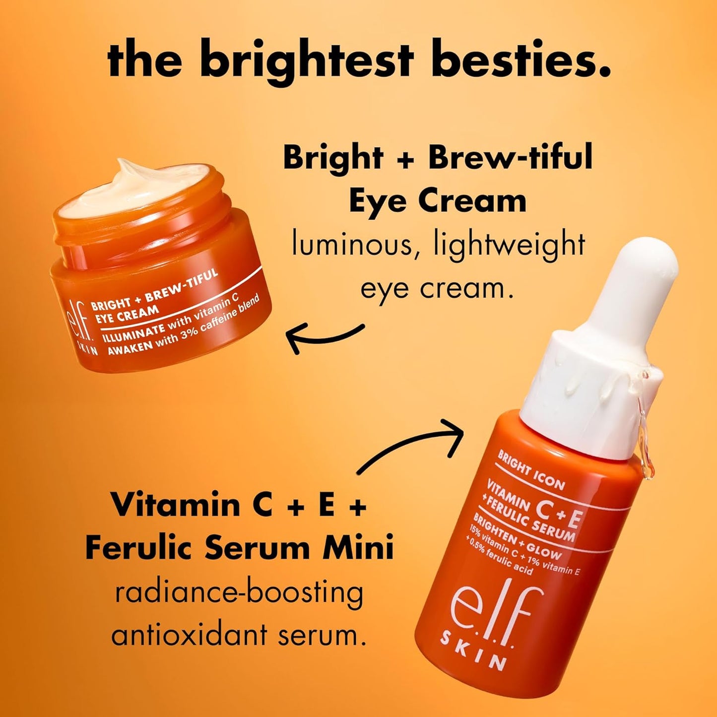 under-eye cream with 3% caffeine blend and banana-colored brightening powder