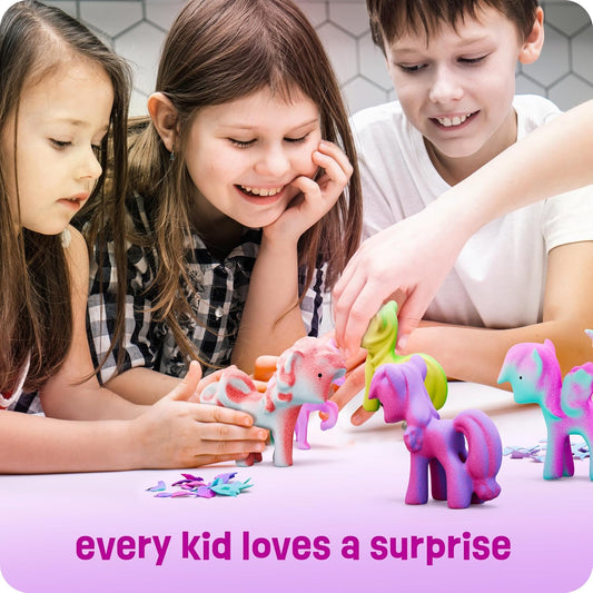 unicorn figures expand up to 600% of original size over several days of immersion