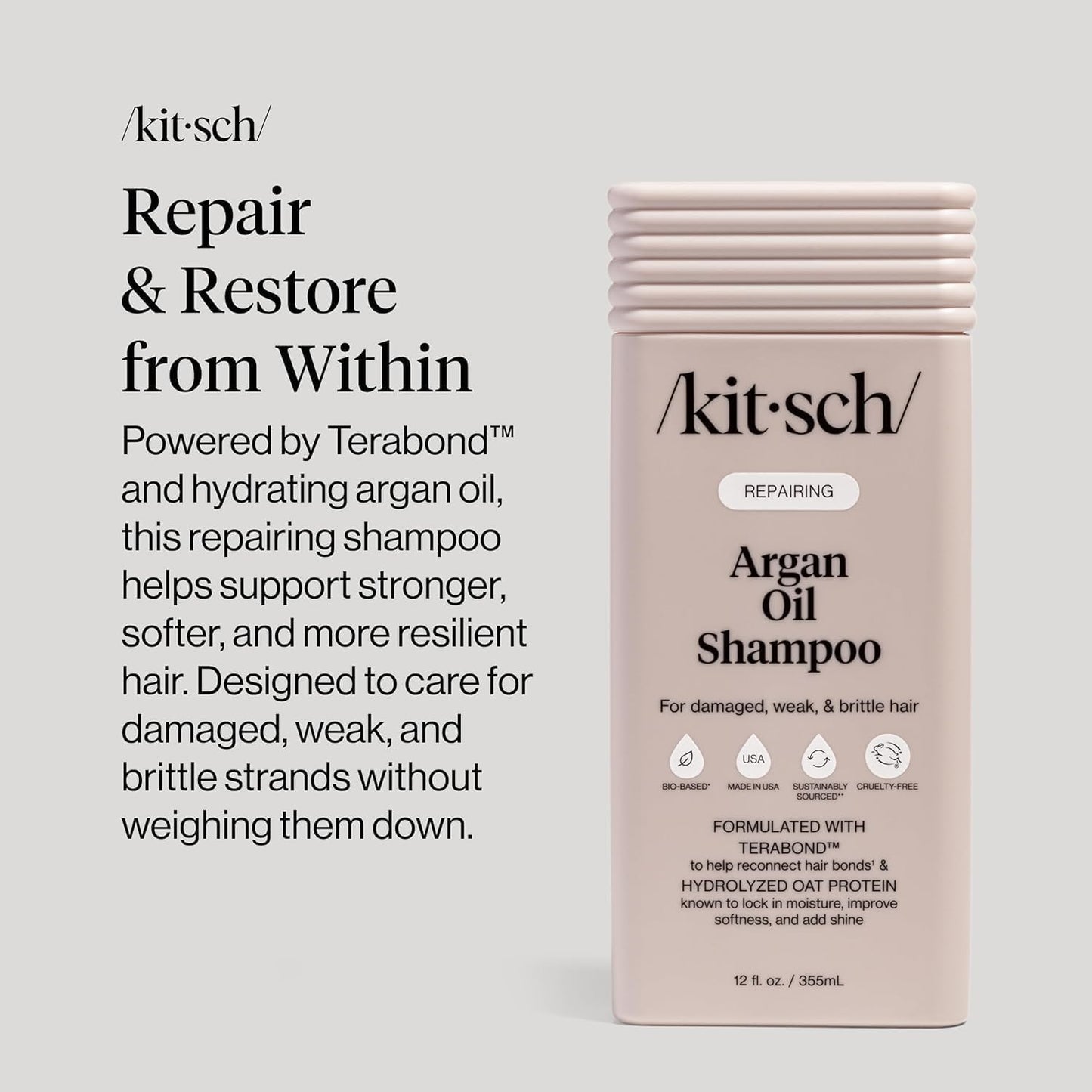 unisex 12.3 oz liquid shampoo packaged in fully recyclable pcr materials, made in usa