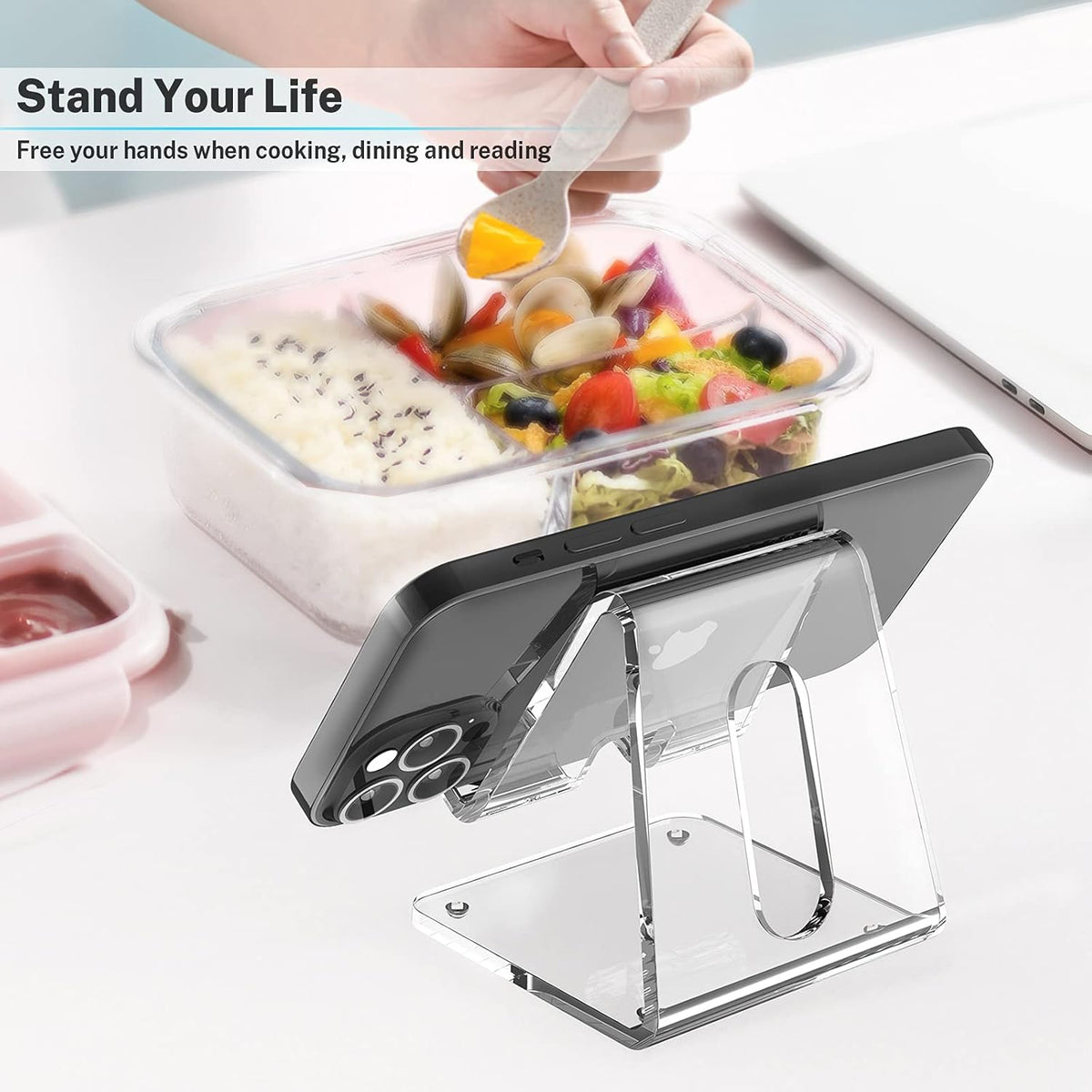 universal 4-8 inch device compatibility including phones with cases, switch, and small tablets