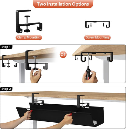 universal compatibility with wood, glass, and metal desks