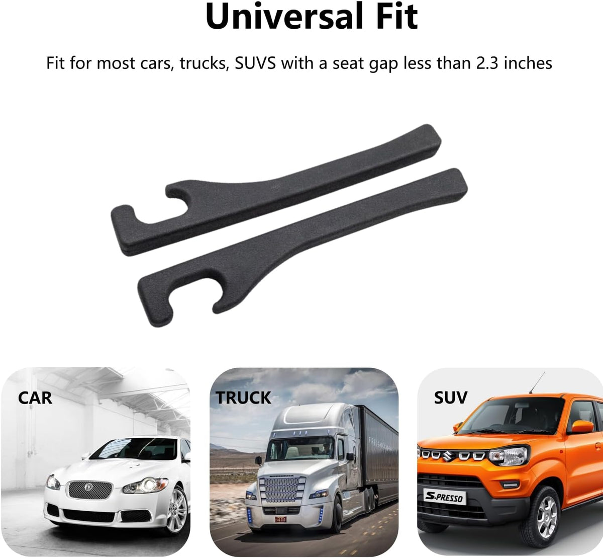 universal fit for car gaps wider than 1.1 inches and narrower than 2.3 inches