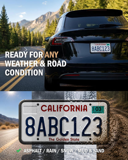 universal us license plate fit (6.3"l x 12.6"w)
