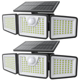 daphino Solar Flood Lights Outdoor IP65, Wireless 270° Motion Security Light for Backyard and Driveway