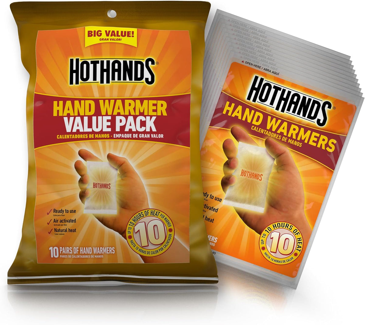 up to 10 hours of continuous heat per warmer