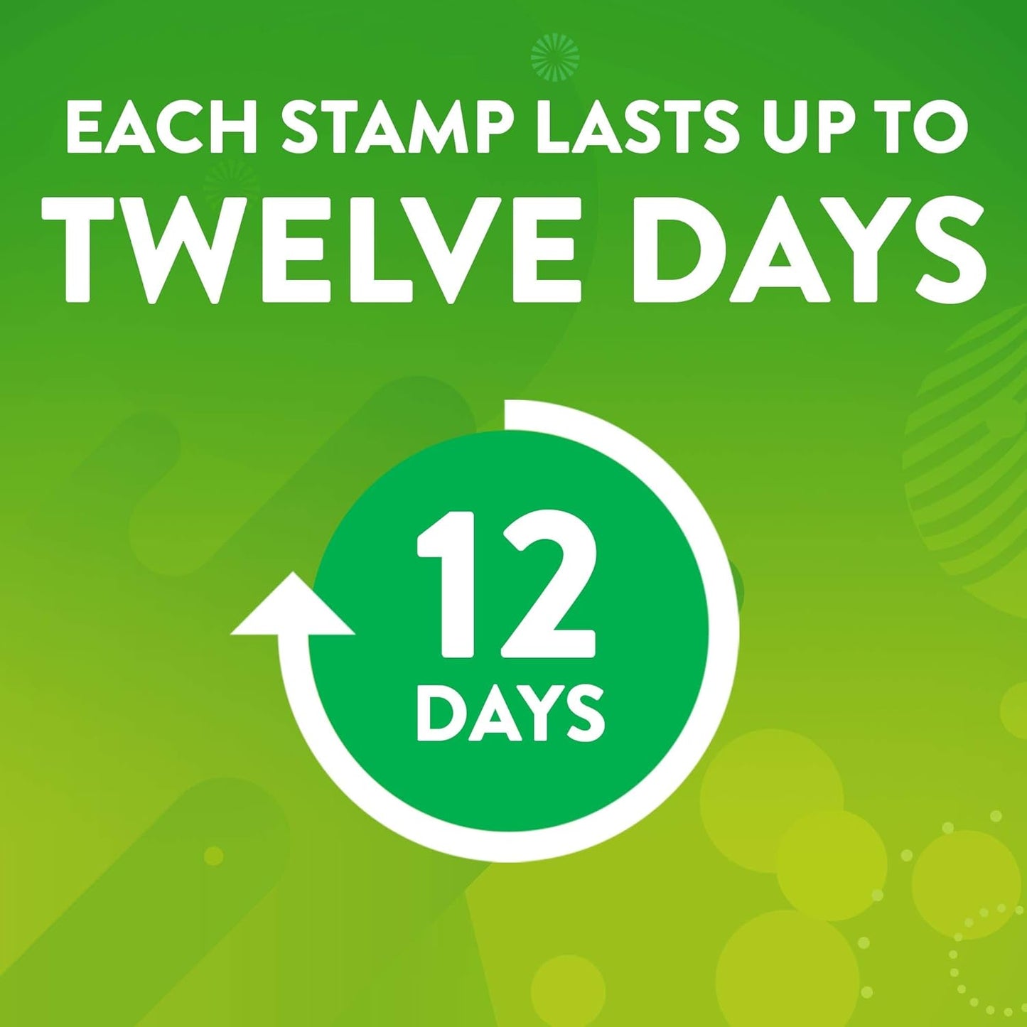 up to 12 days of continuous cleaning action per single stamp