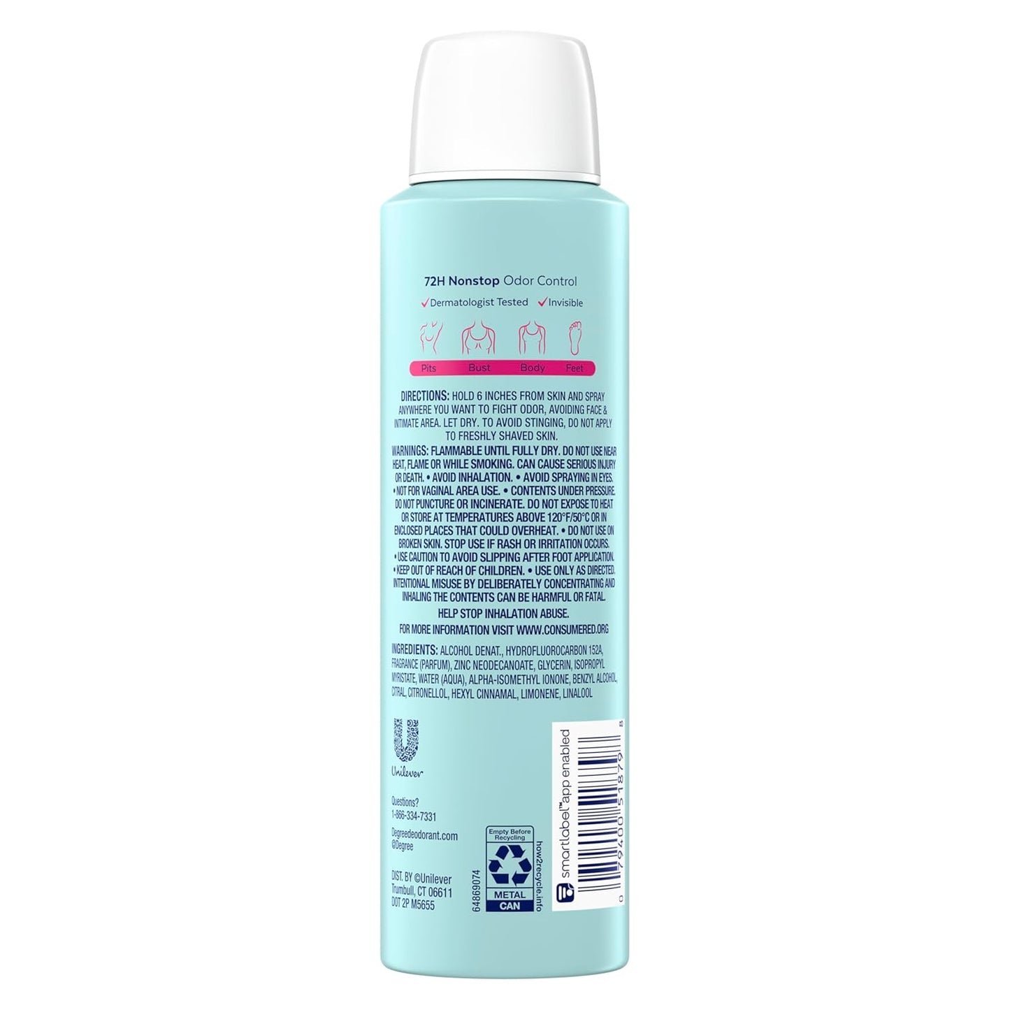 up to 72 hours of odor protection