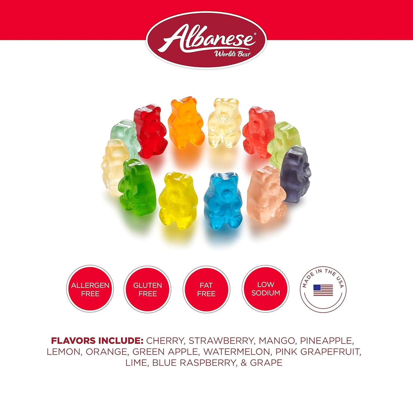 usa-made by albanese confectionery group with 30+ years of manufacturing experience