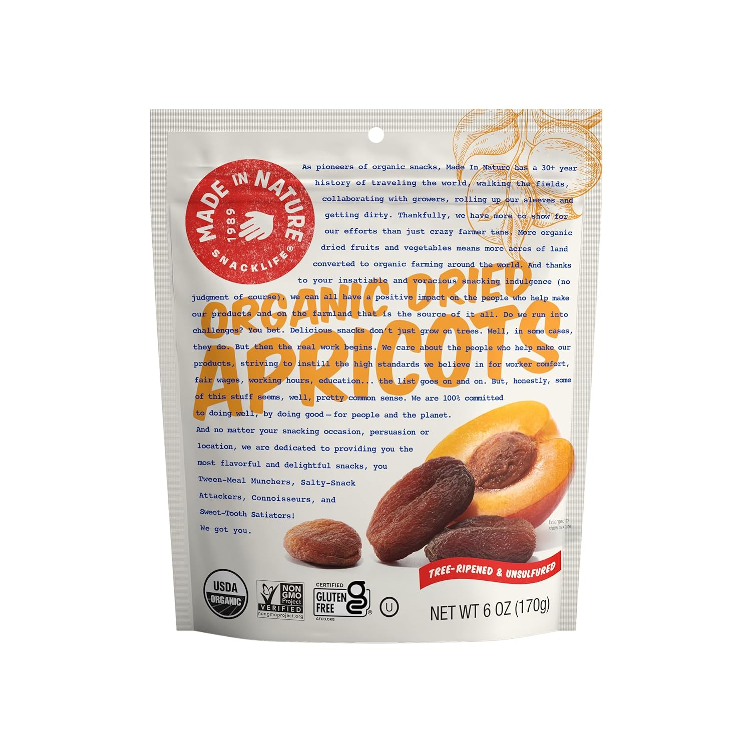 usda certified organic dried apricots