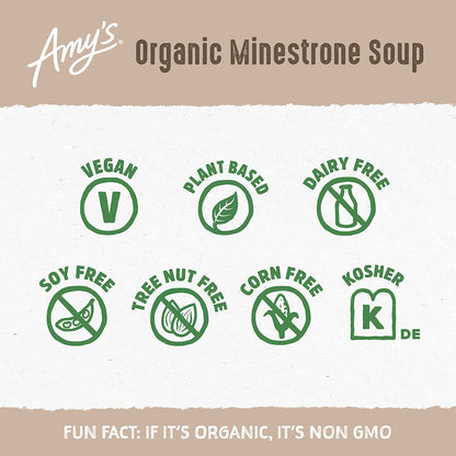 usda certified organic vegetables, beans, and noodles in tomato broth