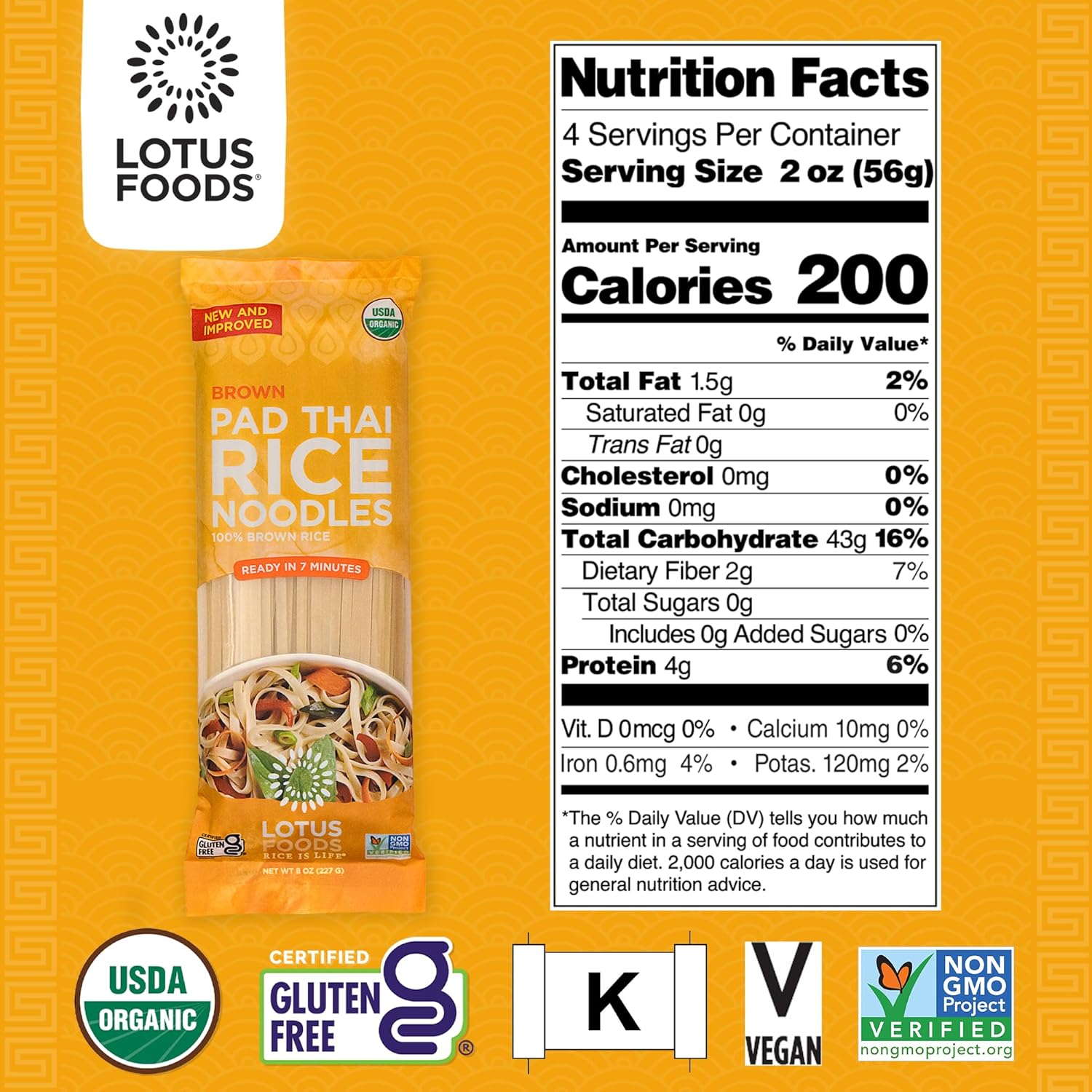 usda organic, non-gmo, gluten-free, and vegan certified