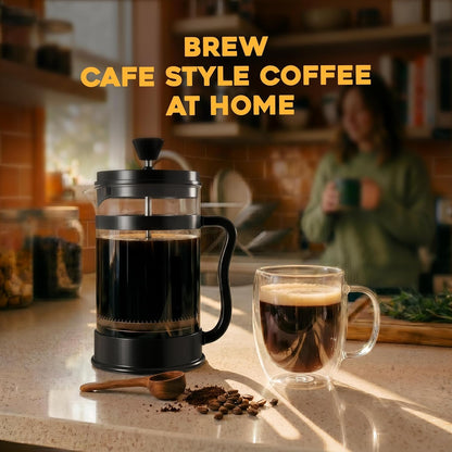 Utopia Kitchen French Press Coffee Maker – Decorative Beverage Server for Dinner Parties and Home Bars, Black 34 Oz