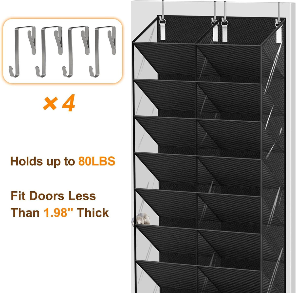 UVIAHOMI Hanging Shoe Rack for Mudroom – 30-Pair Storage with Clear Pockets and Neutral Finish