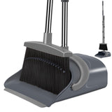 Ivandar Broom and Dustpan Set with Stainless Steel Handle – Rustproof, Bacteria-Resistant, Safe for Indoor and Covered Patio Use