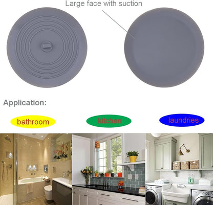 V-TOP Soft Silicone Hair Catcher 2 Pack – Safe Bathtub Drain Plug for Households with Toddlers, No Sharp Edges