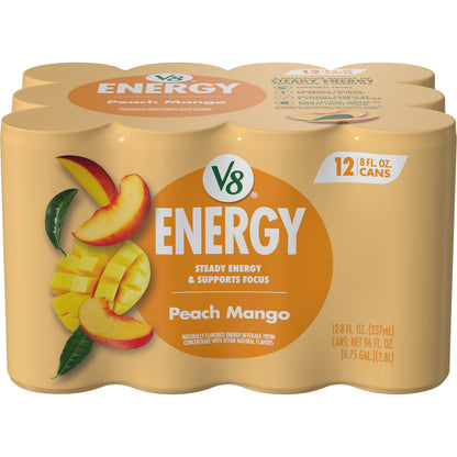 V8 +Energy Sparkling Strawberry Kiwi – Clean 80mg Caffeine Boost for Home Office Focus