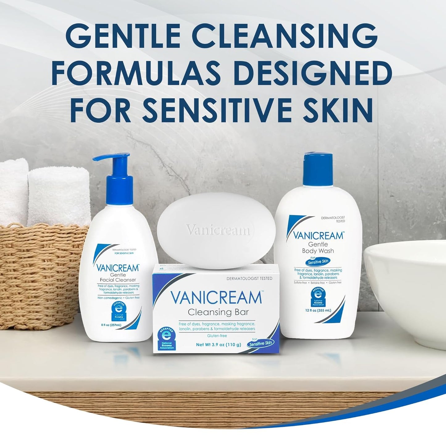 Vanicream Cleansing Bar — Gentle Moisture-Rich Bar for Sensitive Skin and Evening Wind-Down Soaks