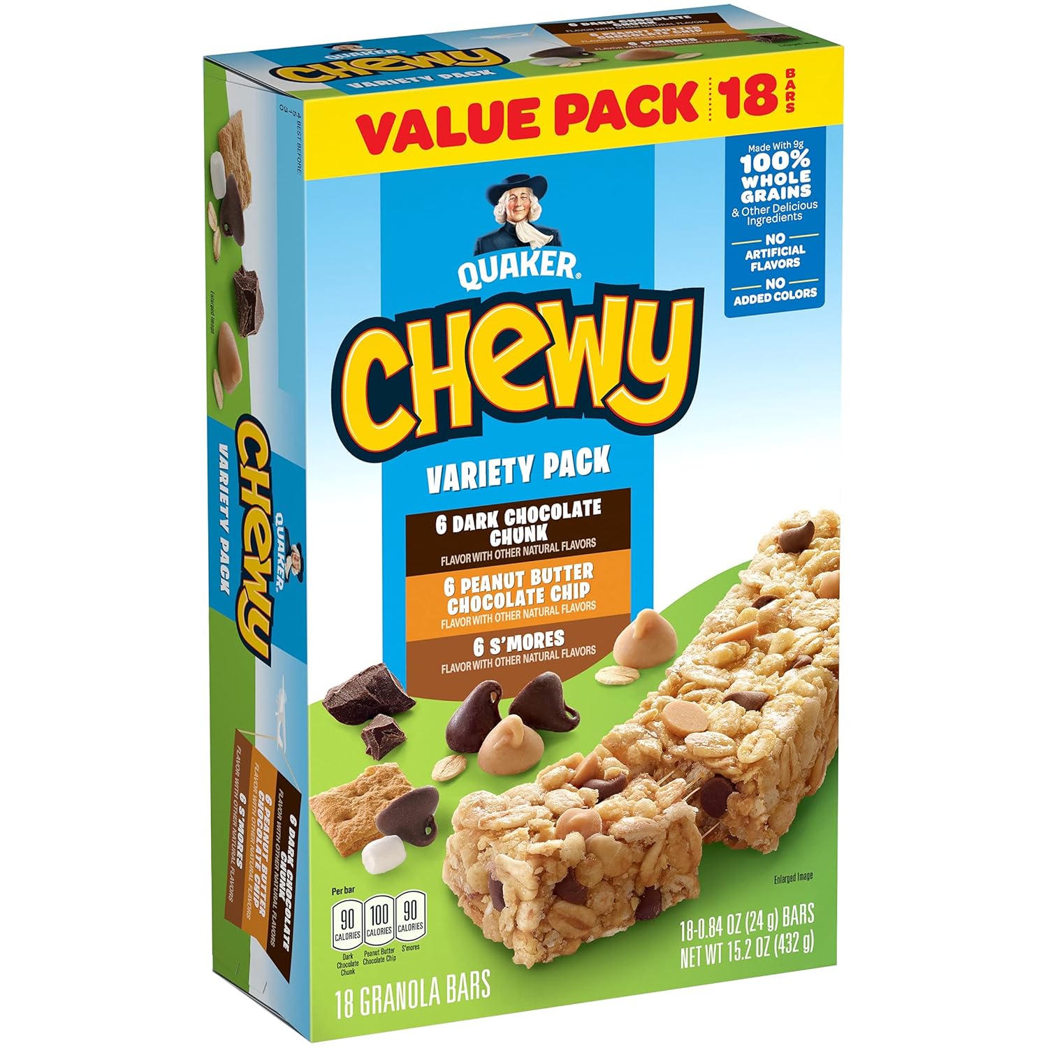 variety pack with chocolate chunk, peanut butter chocolate chip, and s'mores flavors