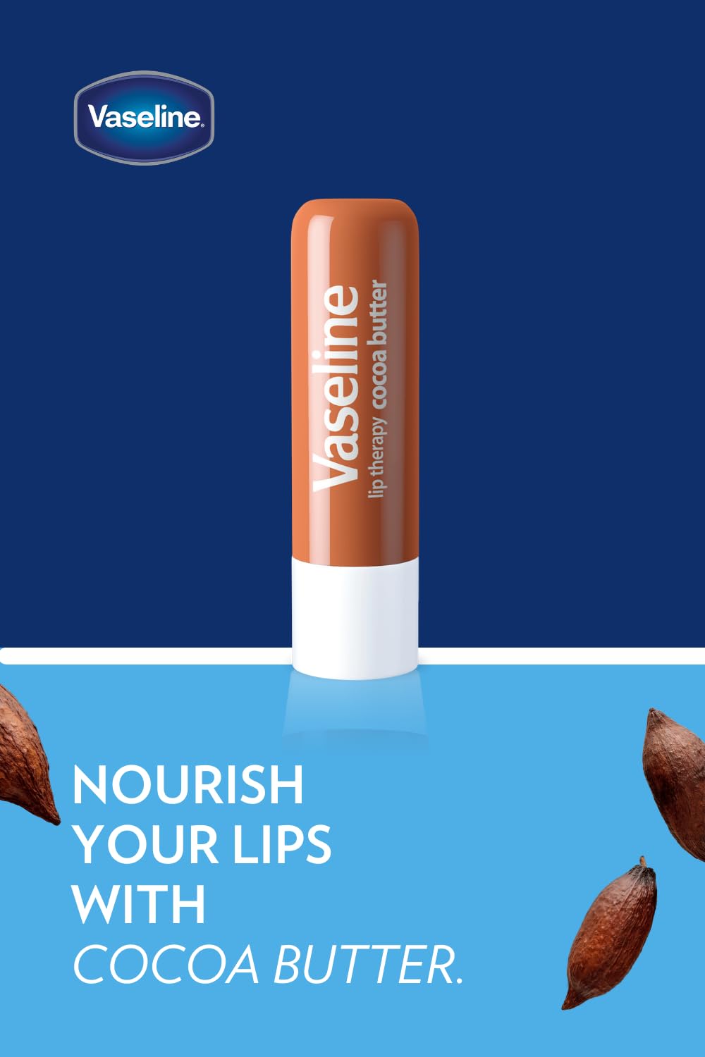 Vaseline Cocoa Butter Lip Balm Stick 12 Pack - Office Desk and Workstation Lip Care for Professionals