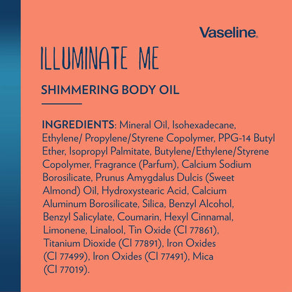 Vaseline Illuminate Me Shimmering Body Oil – Soothing Daily Hydration for the Mindful Self-Care Routine and Glow