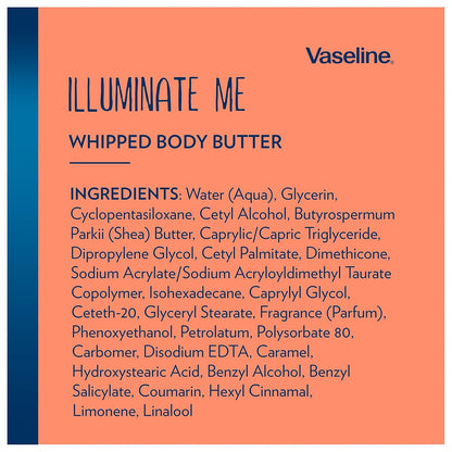 Vaseline Illuminate Me Whipped Body Butter for Melanin-Rich Skin – Thoughtful Skincare Gift Set for Her, 11 oz