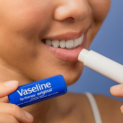 Vaseline Lip Therapy Original 8-Pack – Portable Lip Balm for Camping Trips, Wind-Resistant Outdoor Moisturizer