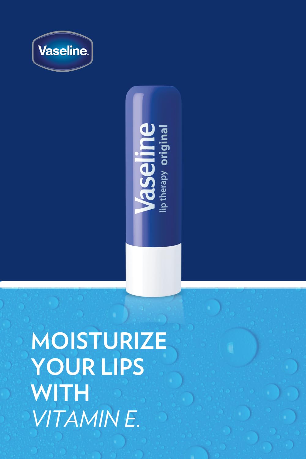 Vaseline Lip Therapy Original Care – Desk and Home Office Lip Balm, One-Handed Twist-Up Stick 6-Pack for Workday Hydration