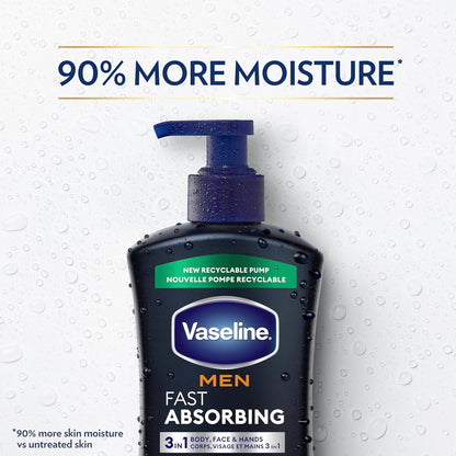 Vaseline Men's Body Lotion – Thoughtful Stocking Stuffer and Holiday Gift for the Man Who Has Everything, 20.3 oz Pack of 4
