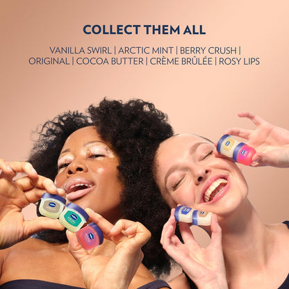 Vaseline Petroleum Jelly Lip Therapy Mini Tin Bundle – Cute Valentine's Day Gift for Women, Glossy Finish