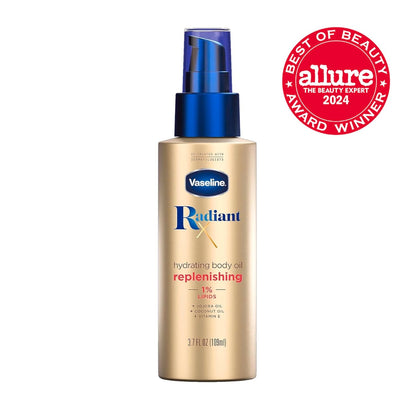Vaseline Radiant X Hydrating Body Oil with 1% Lipids Complex, Award-Winning Allure Best of Beauty 2024
