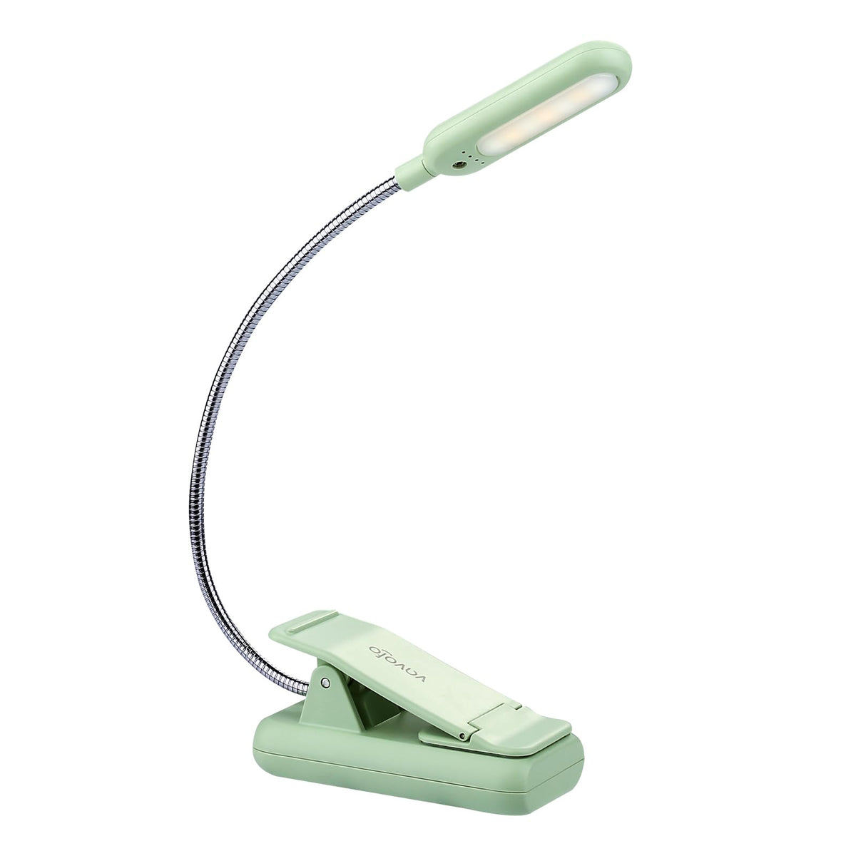 VAVOFO Rechargeable Book Light for Reading in Bed Kids, 7 LED Reading Light with 9-Level Warm Cool White Daylight, Eye Care Lamp with Power Indicator for Bookworms (Avocado Green)