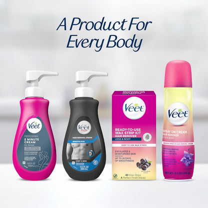 Veet Depilatory Gel for Sensitive Skin – Non-Irritating Full Body Hair Removal in 2 Minutes