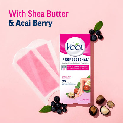Veet Full Body Waxing Kit for Normal Skin – Travel-Ready Hair Removal for Vacation Prep