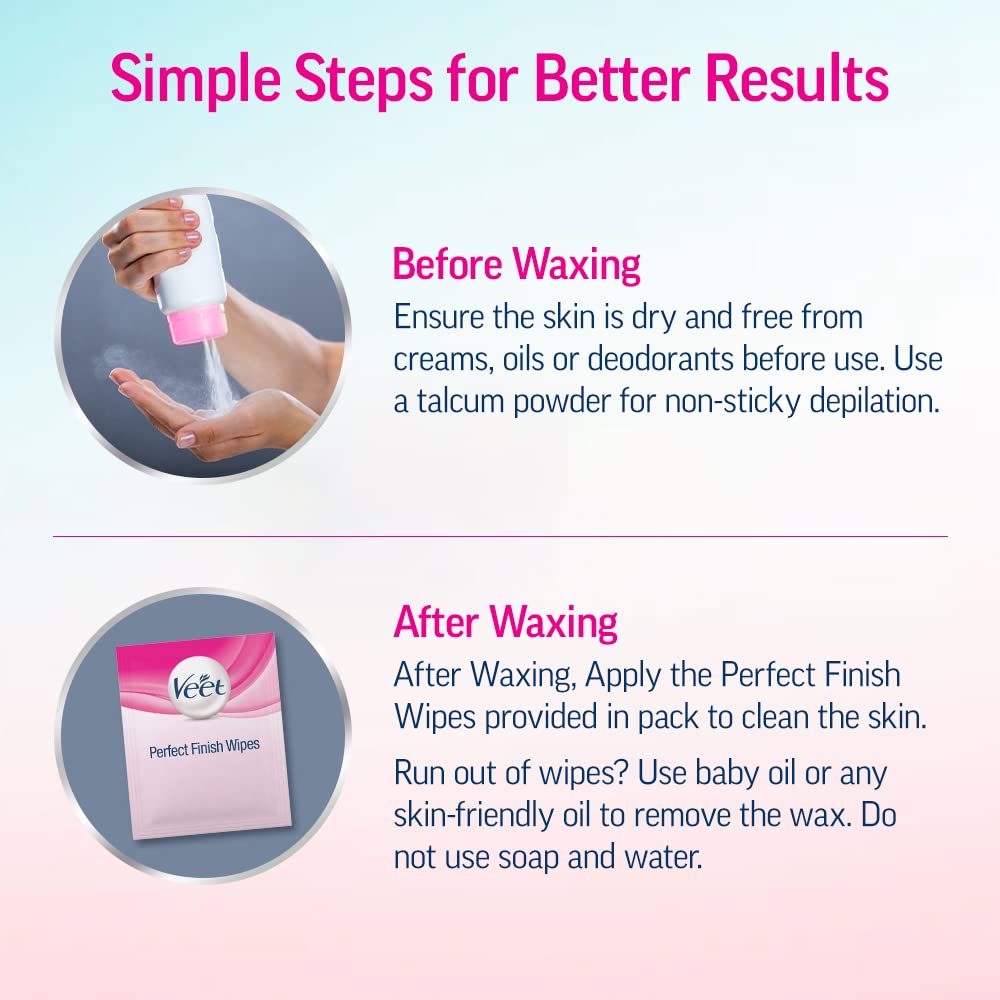 Veet Full Body Waxing Kit for Normal Skin – Travel-Ready Hair Removal for Vacation Prep