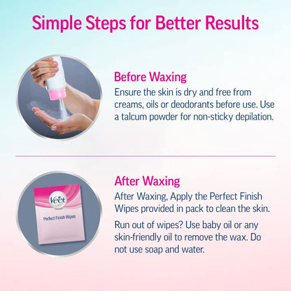 Veet Full Body Waxing Kit for Normal Skin – Travel-Ready Hair Removal for Vacation Prep