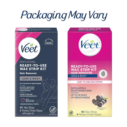 VEET Streamlined Waxing Kit – Minimal Prep, Maximum Results, Straight-From-Box Body Hair Removal