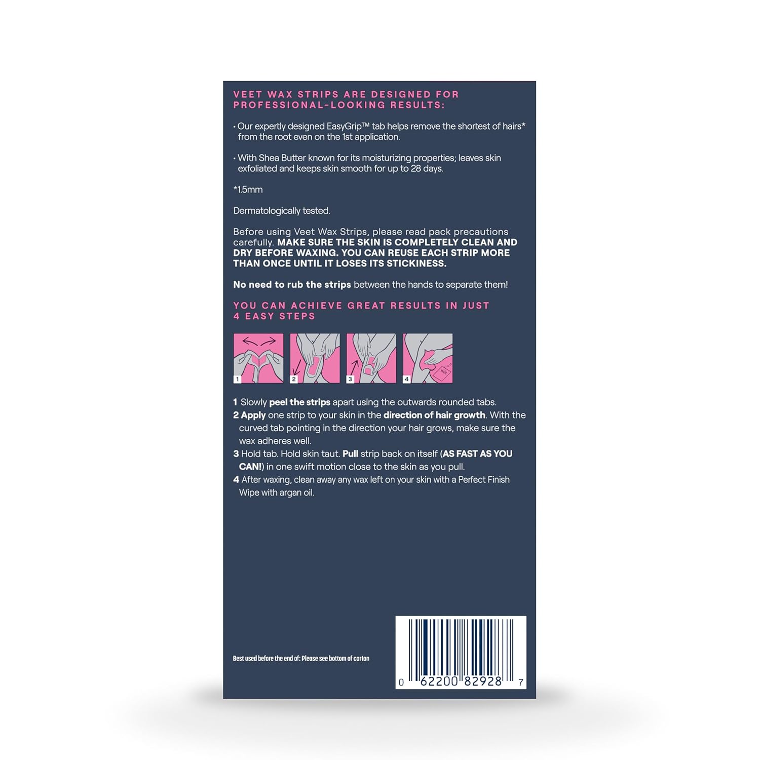 VEET Streamlined Waxing Kit – Minimal Prep, Maximum Results, Straight-From-Box Body Hair Removal