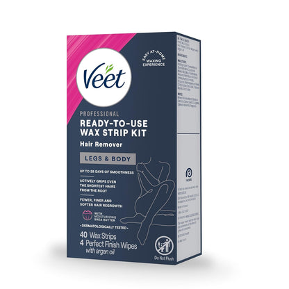 VEET Streamlined Waxing Kit – Minimal Prep, Maximum Results, Straight-From-Box Body Hair Removal