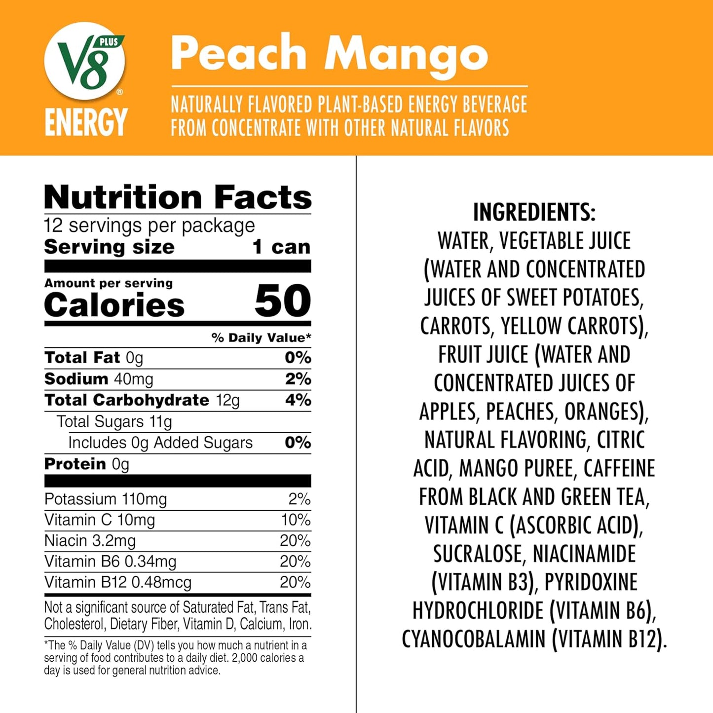 vegetable and fruit juice blend (1 combined serving per can)