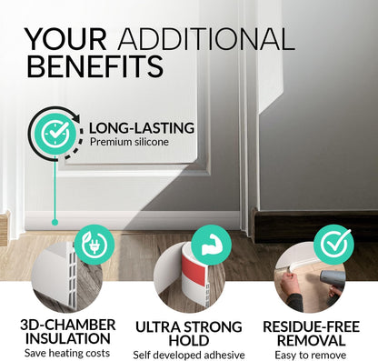 Vellure® Door Sweep Weather Stripping – Portable Garage Entryway Barrier, Trims to Fit Any Exterior Door