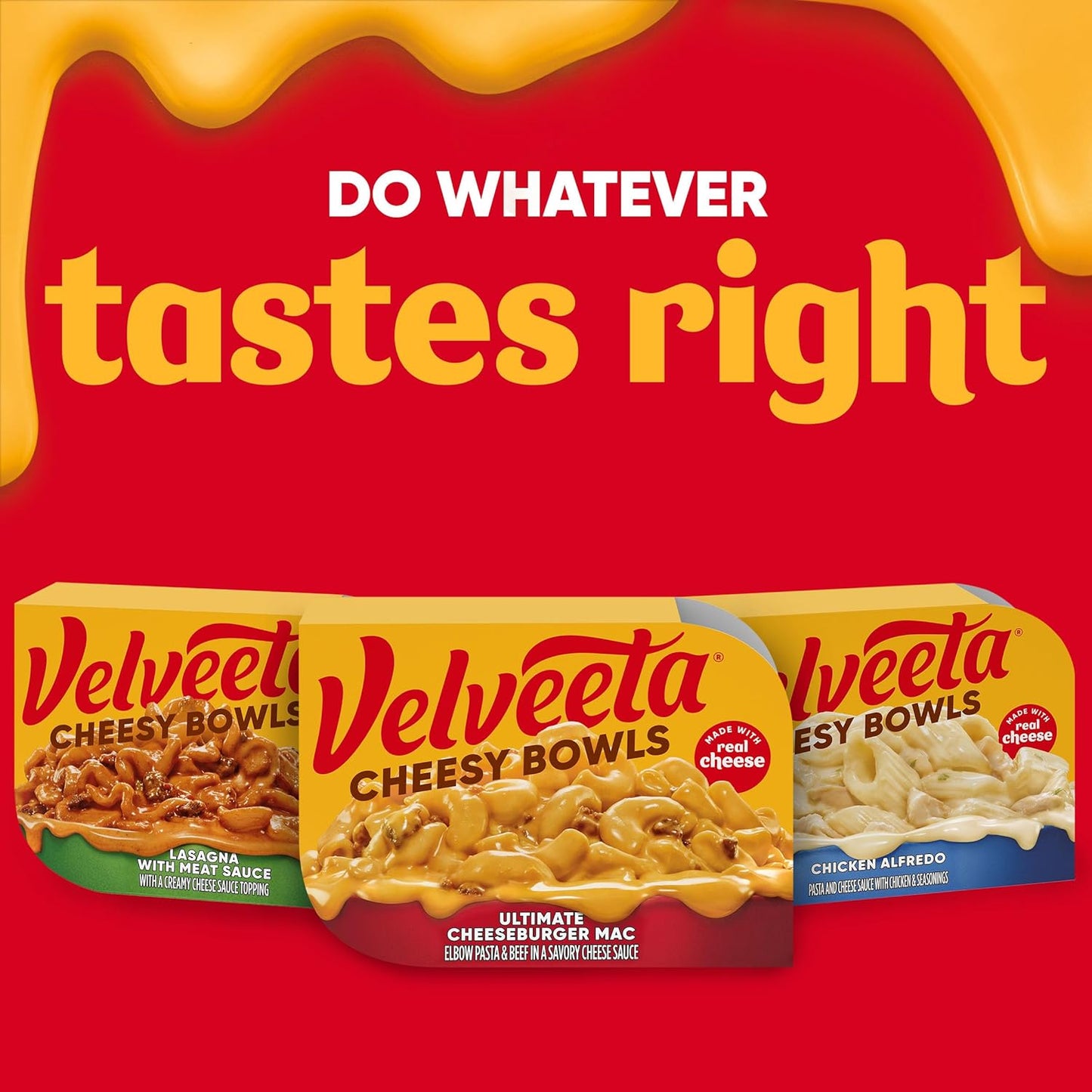 Velveeta Cheesy Bowls Ultimate Cheeseburger Mac – Single-Serve No-Dishes Lunch for Clutter-Free Kitchens, 9 oz Tray