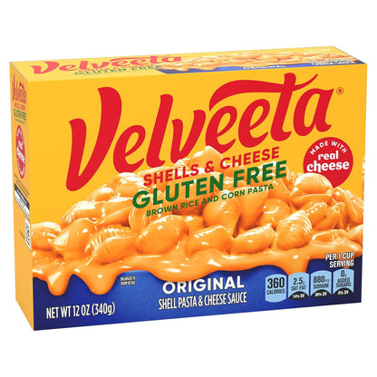 Velveeta Gluten Free Shells & Cheese, Fast Office Lunch for Gluten Restricted Professionals, 12 oz Box