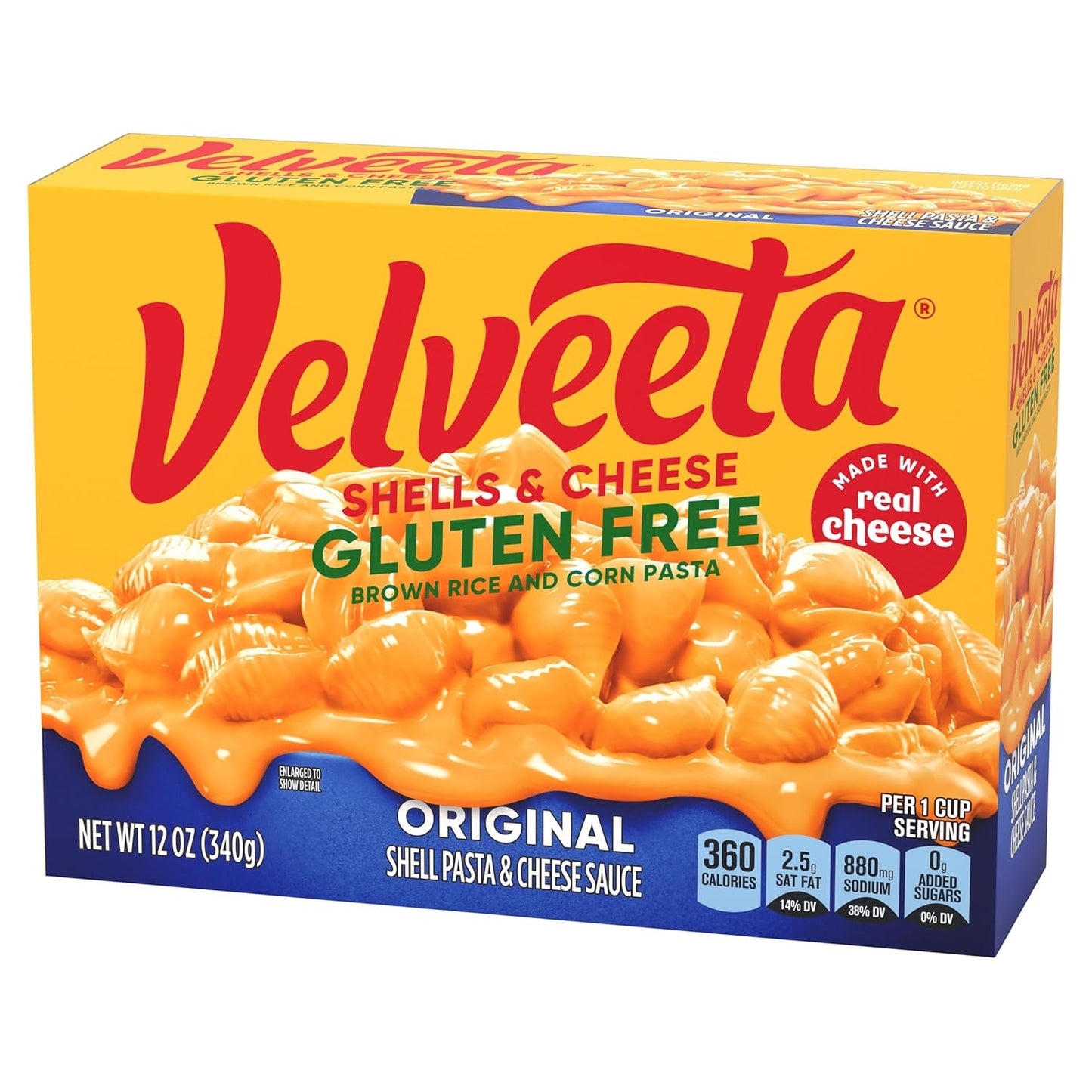 Velveeta Gluten Free Shells & Cheese, Fast Office Lunch for Gluten Restricted Professionals, 12 oz Box