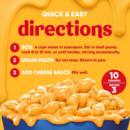 Velveeta Shells and Cheese with Broccoli, 9.4 oz – Easy Pantry Meal for Busy Parents, Shell Pasta with Real Cheese Sauce for Kids' Lunch or Dinner