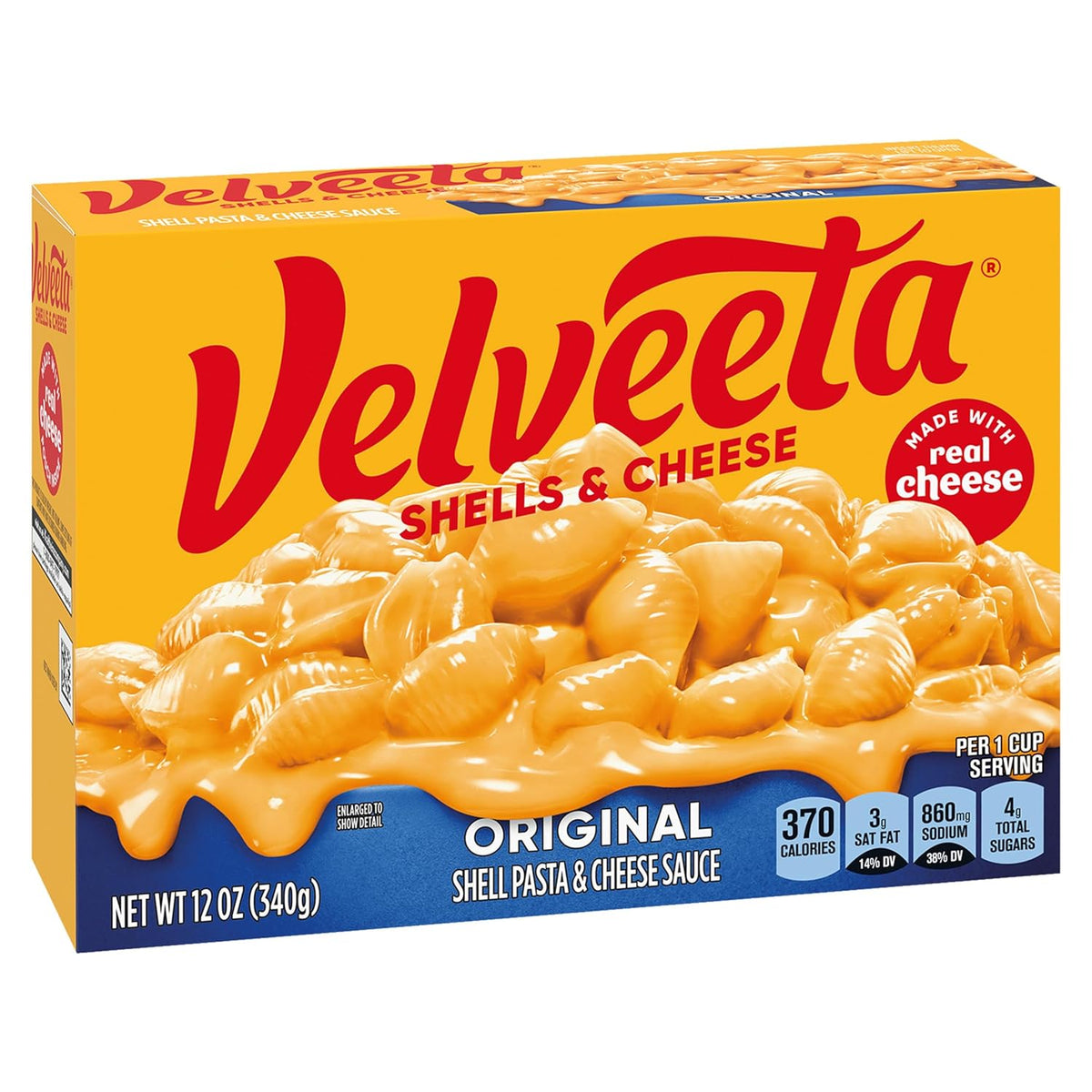 Velveeta Shells and Cheese with Broccoli, 9.4 oz – Easy Pantry Meal for Busy Parents, Shell Pasta with Real Cheese Sauce for Kids' Lunch or Dinner