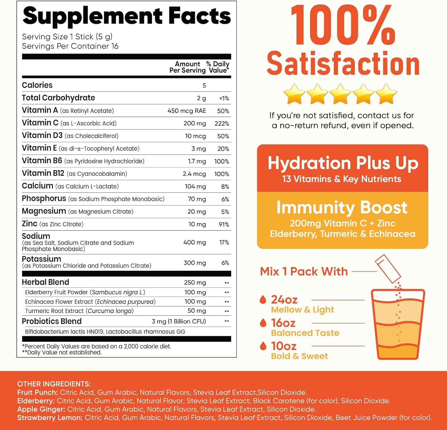 Venture Pal Clinician-Trusted Hydration + Immune Powder Sticks – Steady Workplace Hydration for Busy Professionals on Long Shifts