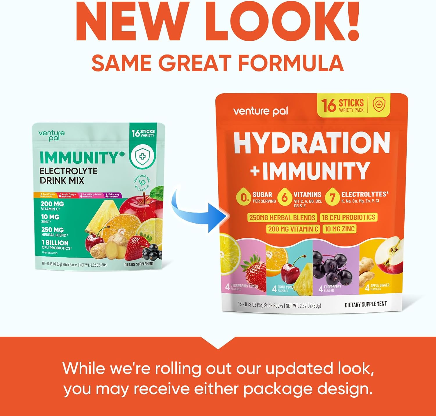 Venture Pal Clinician-Trusted Hydration + Immune Powder Sticks – Steady Workplace Hydration for Busy Professionals on Long Shifts