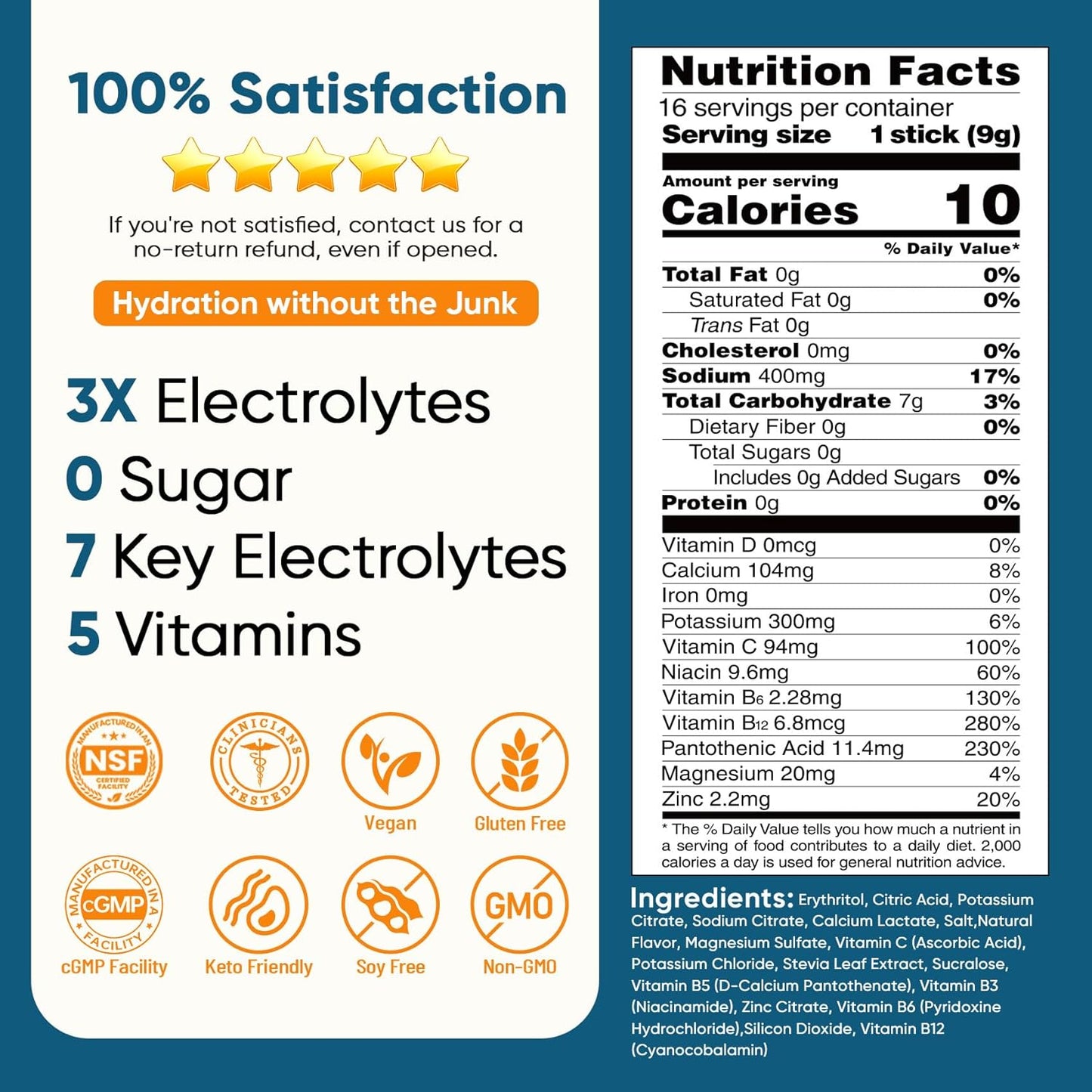 Venture Pal Electrolyte Drink Mix – Study & Workday Focus Companion, Single-Serve Packets for Consistent Midday Hydration